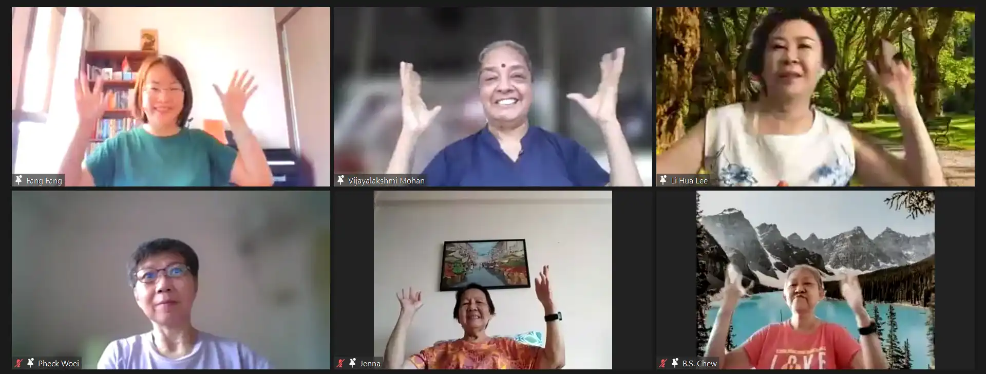Vijaya Mohan leading the Clapping Hands therapy session via Zoom