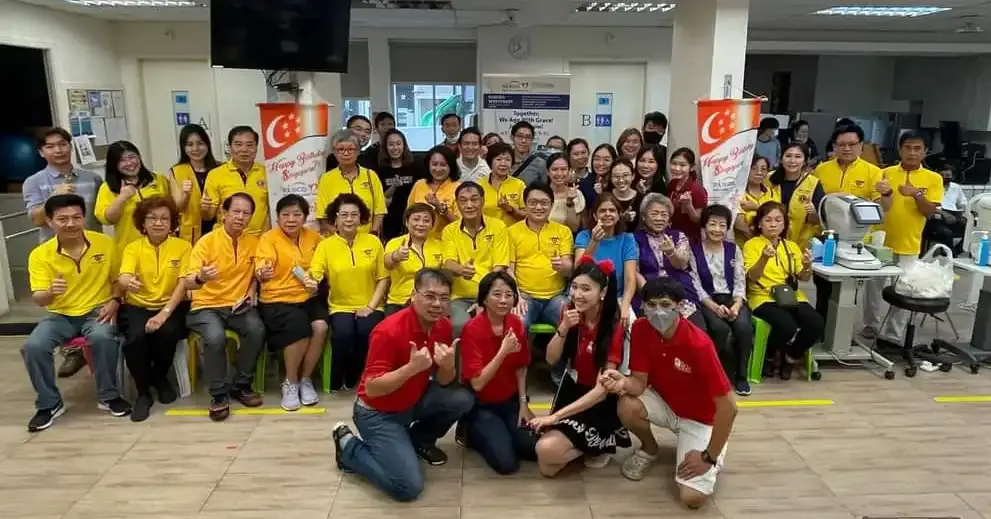 Group photo of all volunteer doctors, nurses, and SWA members at the SASCO eye screening