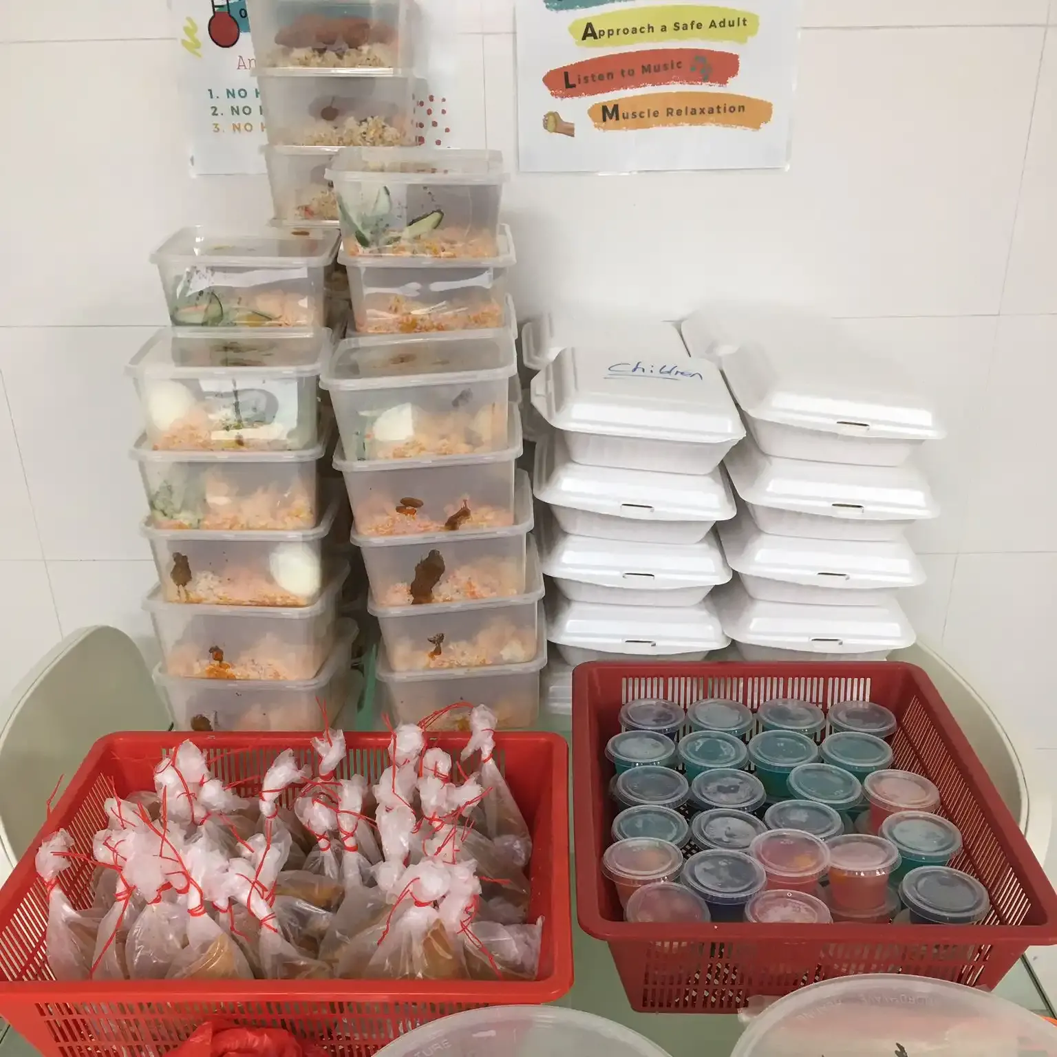 Meals served at the IWD celebration for AFC Temporary Refuge residents