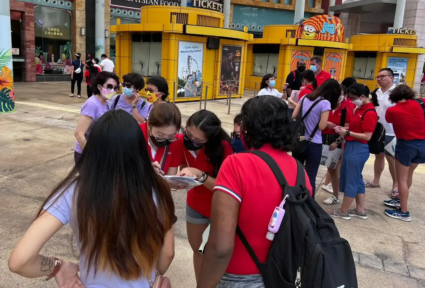 Children from shelter homes enjoying rides and attractions at Universal Studios Singapore
