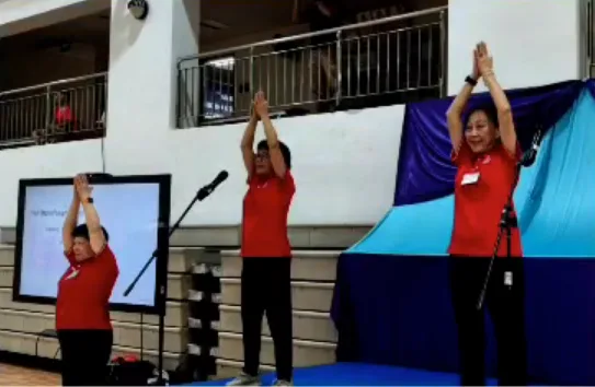 Participants enjoying Laughter Yoga session at Gurkha Cantonment with SWA team