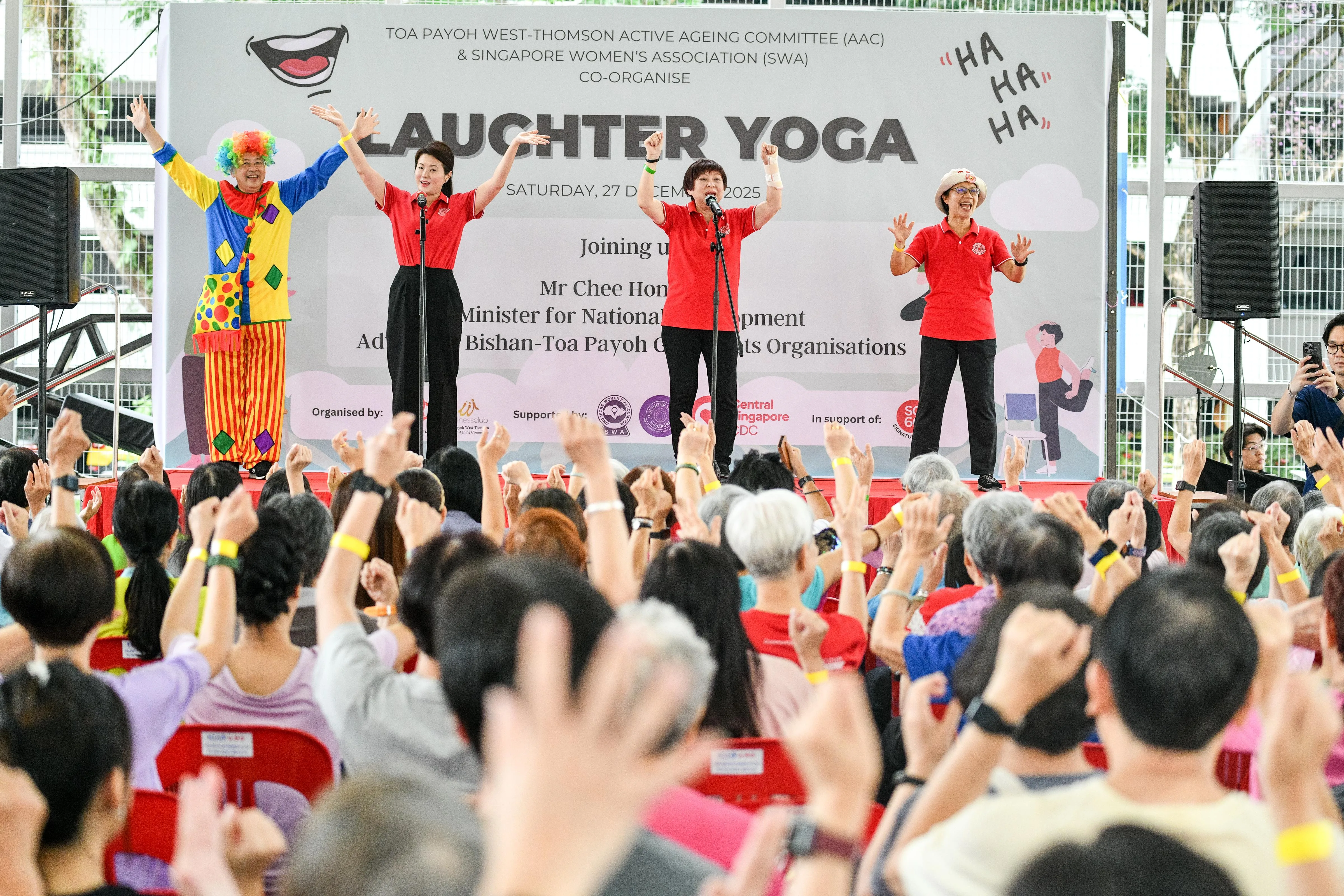 Laughter Yoga participants during the session
