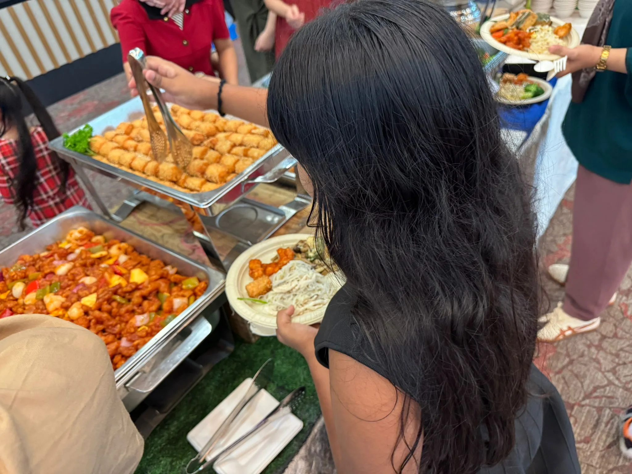 Guests enjoying buffet lunch