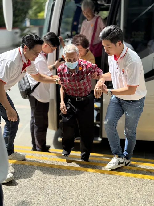 Seniors arriving at the Lunar New Year lunch