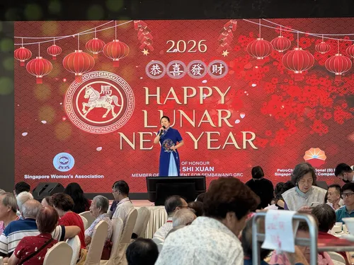 Festive singing at the Lunar New Year lunch
