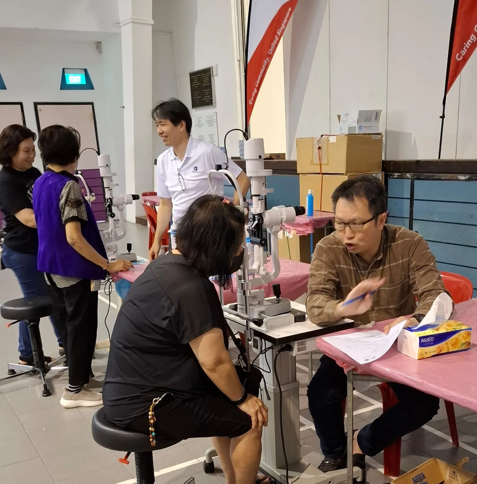 Doctor explaining screening results to a participant